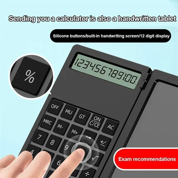 Folding Portable Calculator with Handwriting Pad