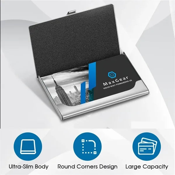Wood Slim Lightweight Compact Business Card Case Wallet