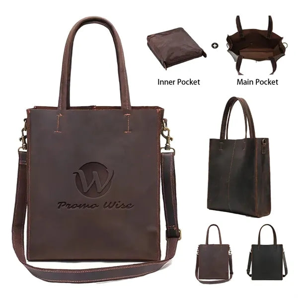 Genuine Leather Business Bag with Removable Inner Pocket