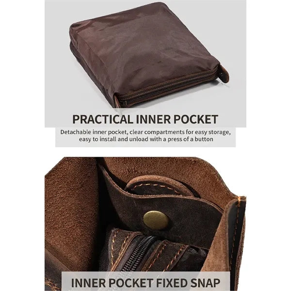 Genuine Leather Business Bag with Removable Inner Pocket