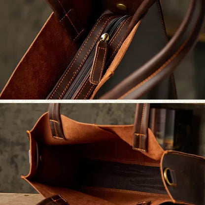 Genuine Leather Business Bag with Removable Inner Pocket