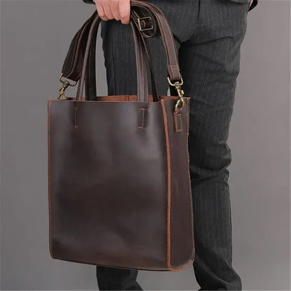 Genuine Leather Business Bag with Removable Inner Pocket