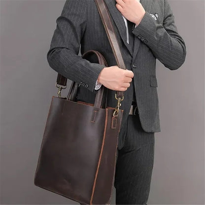 Genuine Leather Business Bag with Removable Inner Pocket