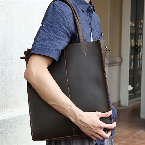 Genuine Leather Business Bag with Removable Inner Pocket