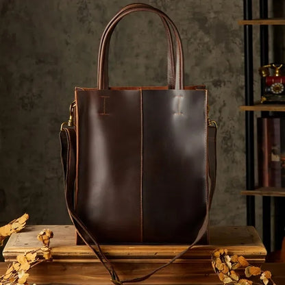 Genuine Leather Business Bag with Removable Inner Pocket