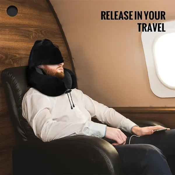 U-shaped Portable Breathable Neck Pillow with Hidden Hood