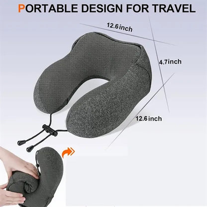 U-shaped Portable Breathable Neck Pillow with Hidden Hood