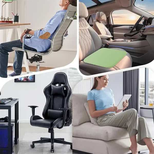 Detachable Non-Slip Square Memory Foam Cushion with Ties