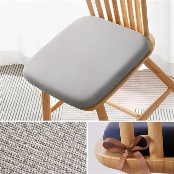 Detachable Non-Slip Square Memory Foam Cushion with Ties