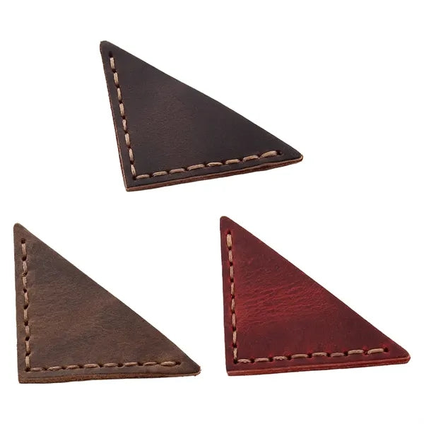 Genuine Leather Bookmarker Vintage Mini Triangle Page Corner