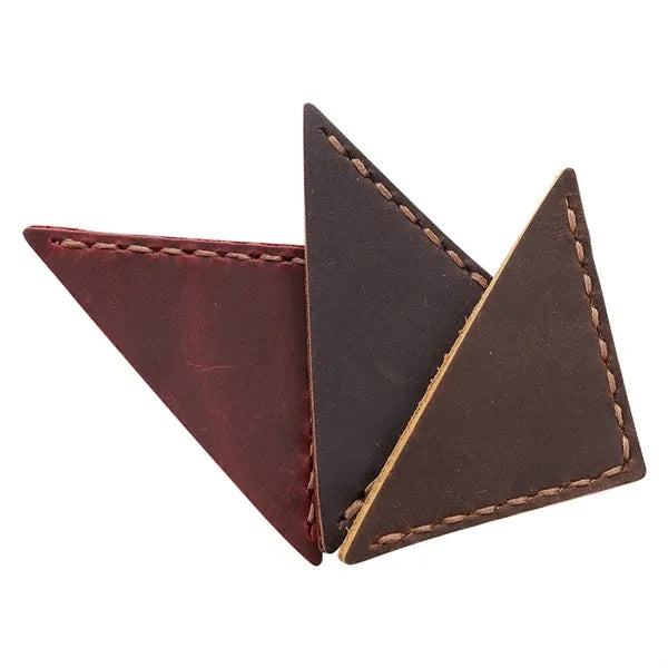 Genuine Leather Bookmarker Vintage Mini Triangle Page Corner