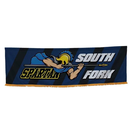 3' x 10' Parade Banner Straight Bottom w/Gold Fringe