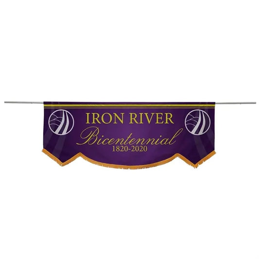 3' x 8' Parade Banner Scallop Bottom Kit w/Gold Fringe