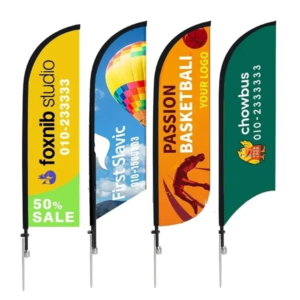 Large 15'Custom Feather Flag Knit Double Side With Spike