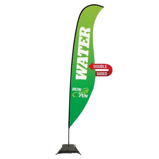 17' Premium Sabre Sail Sign Flag, 2-Sided, Scissor Base