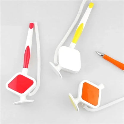 Plastic desk pen With stand And spiral chain