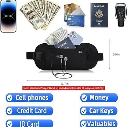 Invisible Anti-Theft Travel RFID Blocking Wallet Waist Bag