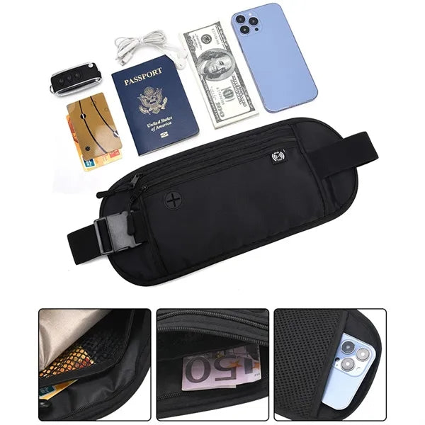 Invisible Anti-Theft Travel RFID Blocking Wallet Waist Bag