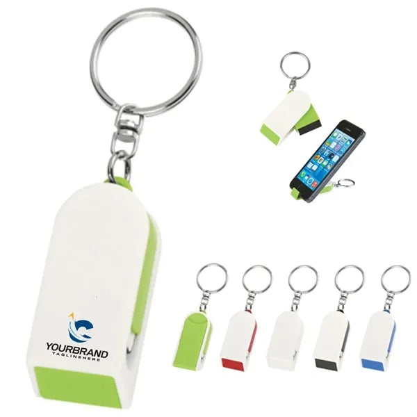 2-in-1 Phone Holder And Screen Cleaner Combo Keychain