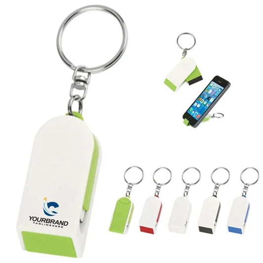 2-in-1 Phone Holder And Screen Cleaner Combo Keychain