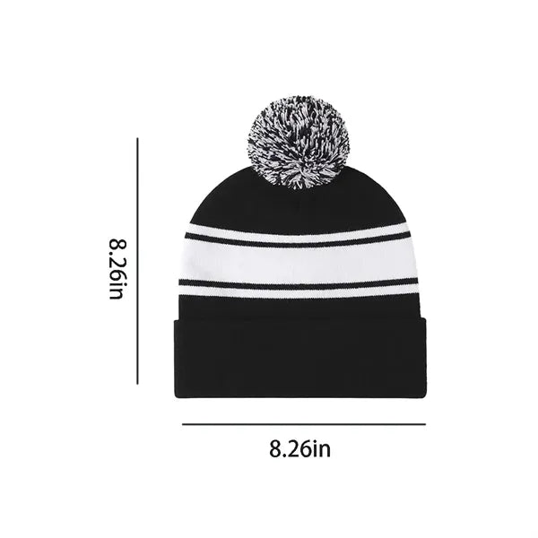 Colorful Acrylic Knit Beanie With PomPom