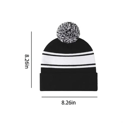 Colorful Acrylic Knit Beanie With PomPom