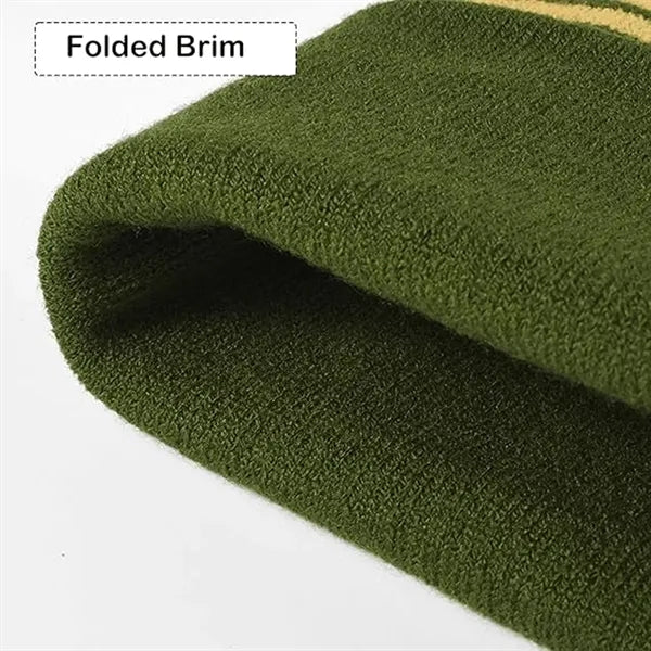 Colorful Acrylic Knit Beanie With PomPom