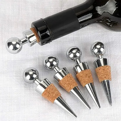 Chrome Plated Cork Stainless Steel Wine Bottle Stopper