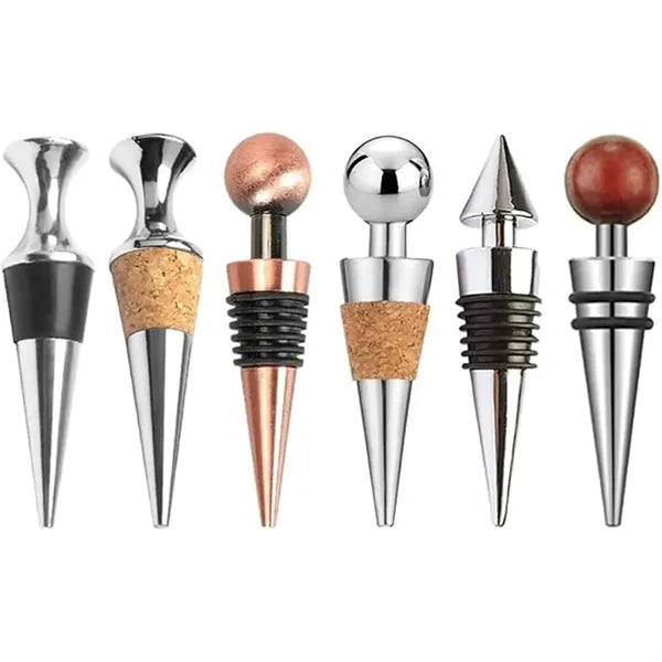 Chrome Plated Cork Stainless Steel Wine Bottle Stopper