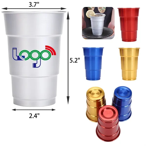 MOQ 50 PCS 16 OZ Lightweight Aluminum Cup