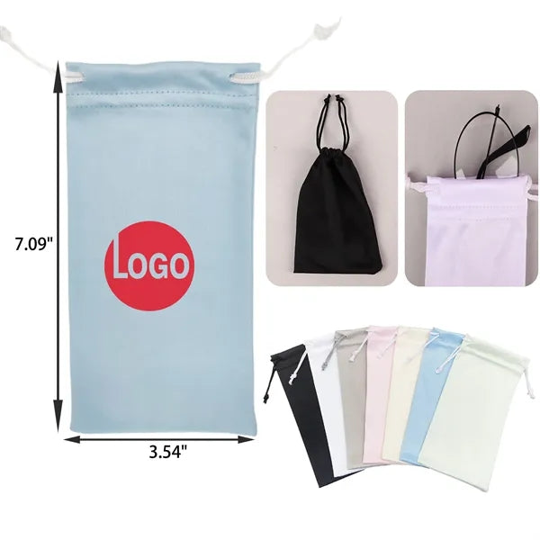 MOQ 50 PCS Soft Microfiber Drawstring Eyeglasses Bag