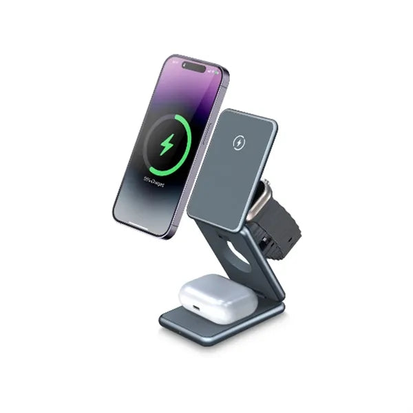 Foldable Wireless 3in1 Charger Works Multiple Apple Devices