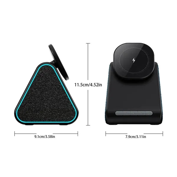 3In1 Magnetic Wireless Charger Bluetooth Speaker Holder
