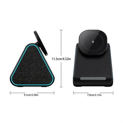 3In1 Magnetic Wireless Charger Bluetooth Speaker Holder