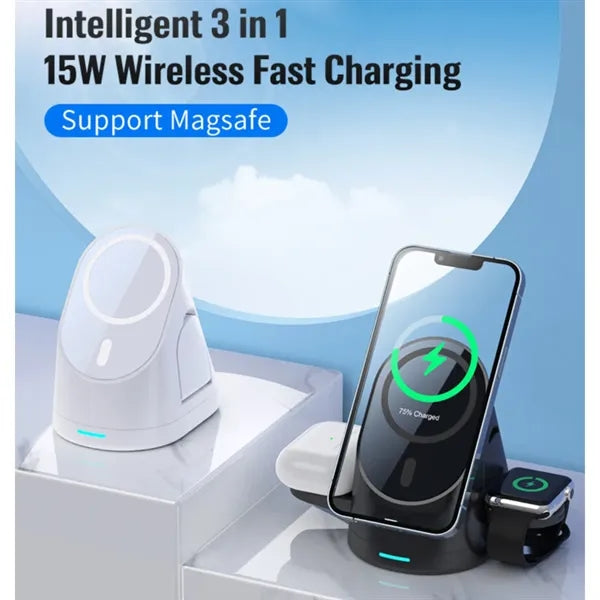 3in1 Wireless Charging Station Multiple Devices Fast Charger
