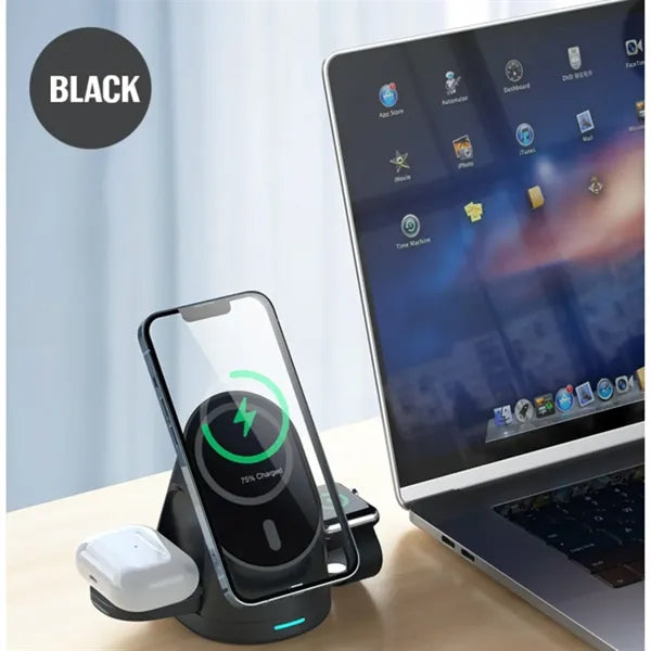 3in1 Wireless Charging Station Multiple Devices Fast Charger