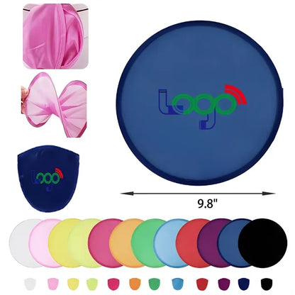 MOQ 50 PCS Portable Folding Flying Disc Fan With Pouch