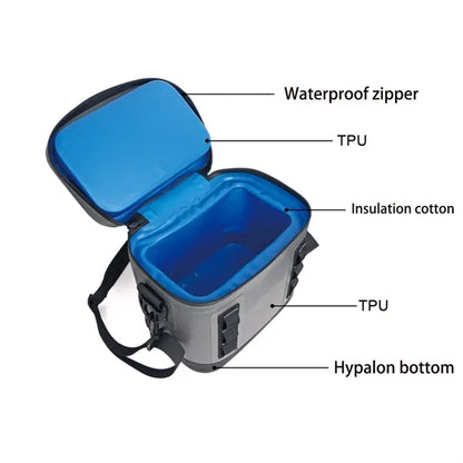 Portable 8L Insulated Leakproof Travel Cooler Bag