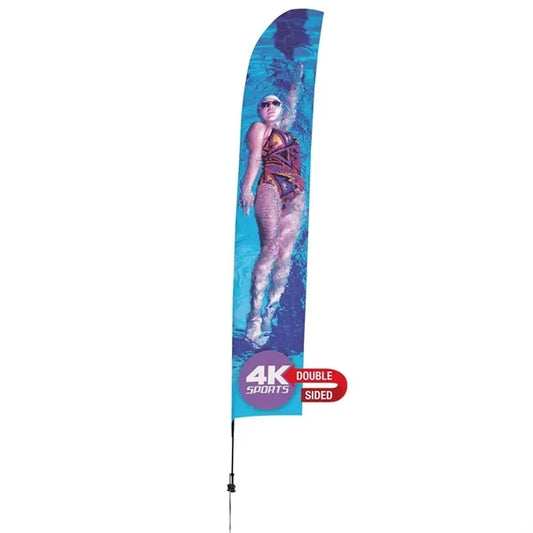 17' Streamline Blade Sail Sign Flag, 2-Sided, Ground Spike