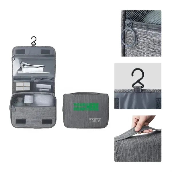 MOQ50 Hanging Travel Toiletry Bag with Dry and Wet Separatio
