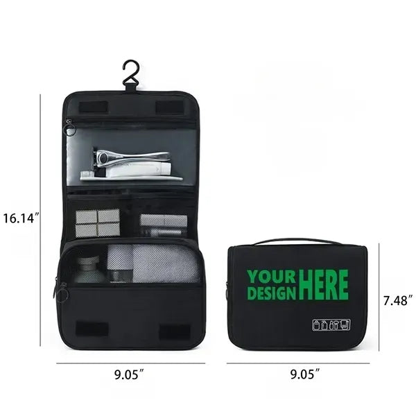 MOQ50 Hanging Travel Toiletry Bag with Dry and Wet Separatio