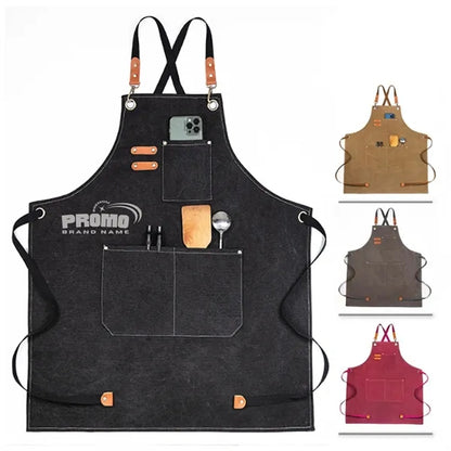 Lightweight Canvas Cross Back Chef Cotton Aprons