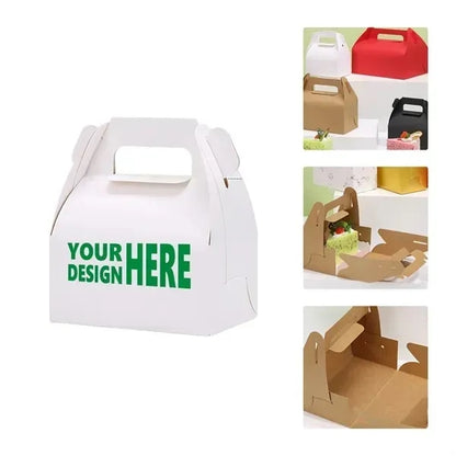 MOQ50 Portable Kraft Paper Bakery Boxes for Pastry and Sweet