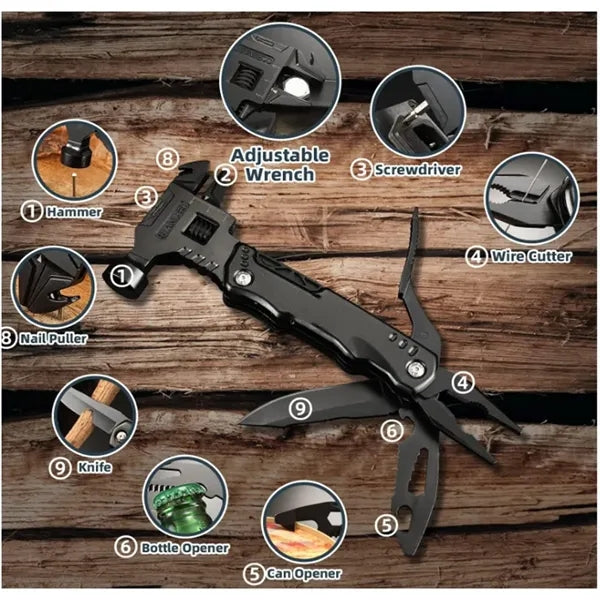 16In1 Multi-function Hammer Wrench Survival Camping Gear