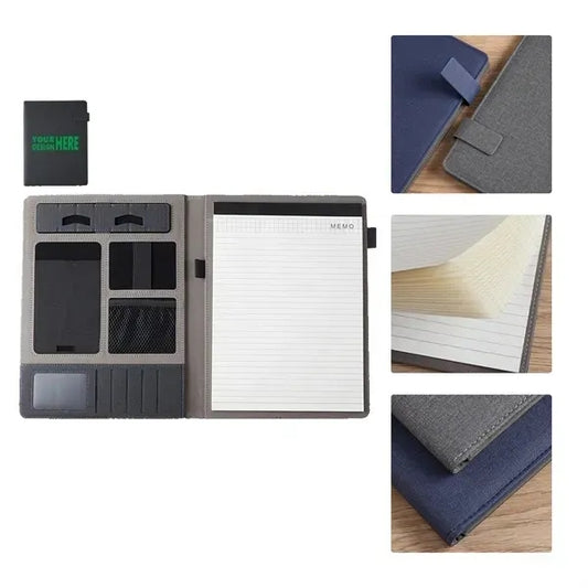 MOQ20 Gray Fabric Contract Folder with Multifunctional Desig