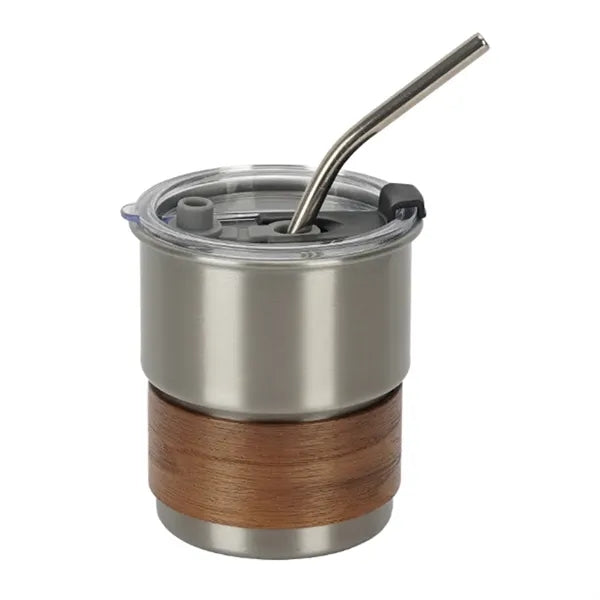 10 Oz. Stainless Steel Camping Mug With Wooden Sleeve
