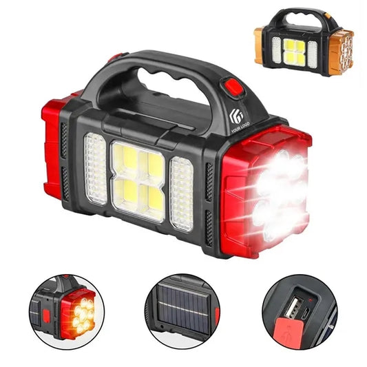 Versatile Waterproof Solar Rechargeable Camping Flashlight