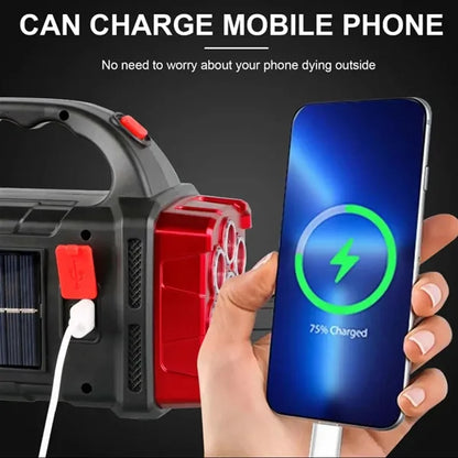 Versatile Waterproof Solar Rechargeable Camping Flashlight