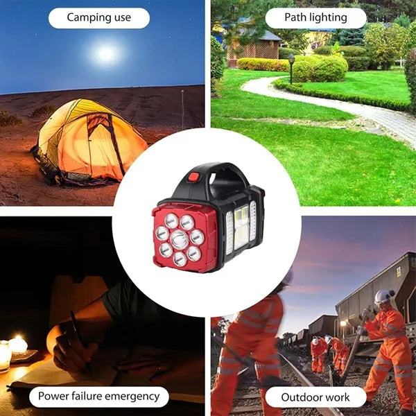 Versatile Waterproof Solar Rechargeable Camping Flashlight