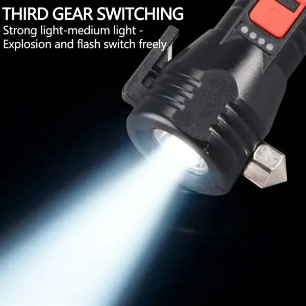 Multi Function Emergency Solar Rechargeable LED Flashlight